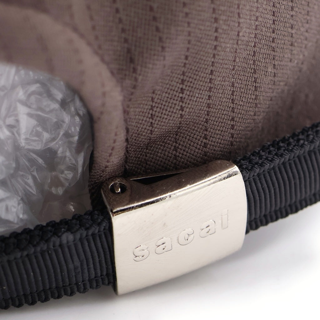 Sacai(サカイ) 25SS S CAP Sロゴ ストライプ ウール ベースボールキャップ 帽子 ブラウン 25-0948S