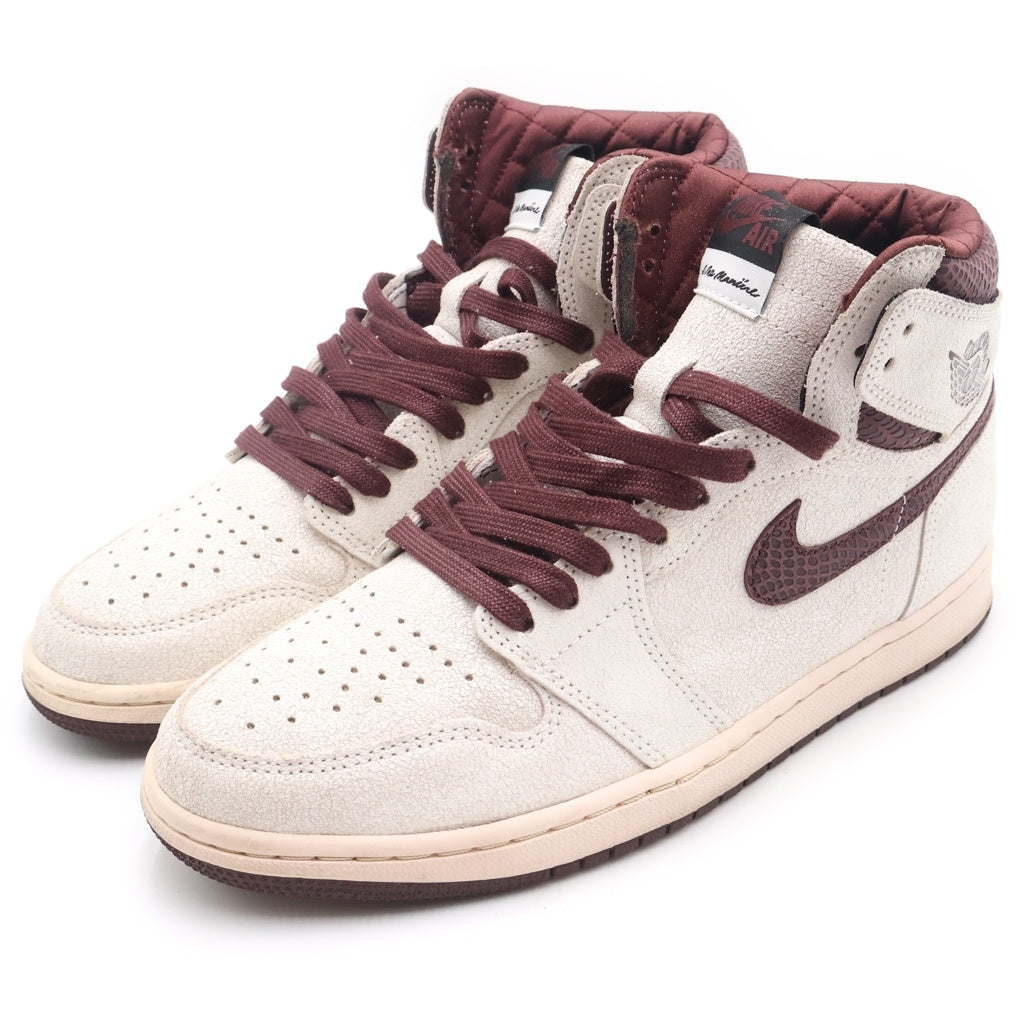 NIKE(ナイキ) ×A MA MANIERE AIR JORDAN1 RETRO HIGH OG DO7097-100 アママニエール エアジョーダン1 レトロ ハイカットスニーカー ホワイト/ブラウン US9.5/27.5cm