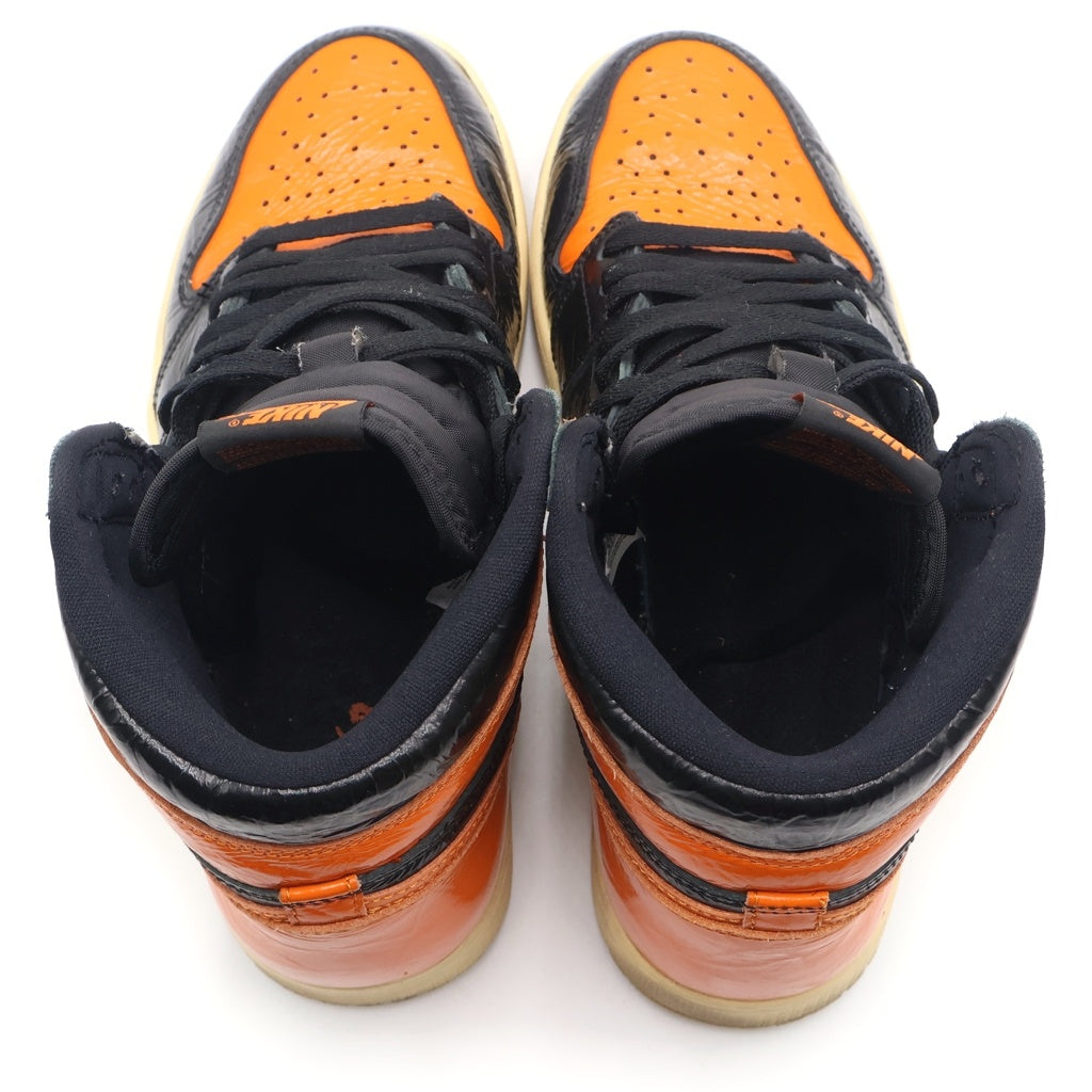 NIKE(ナイキ) AIR JORDAN1 RETRO HIGH OG 555088-028 エアジョーダン1 シャッタード バックボード3.0 ハイカットスニーカー ブラック/オレンジ US9.5/27.5cm