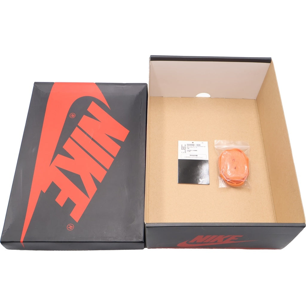 NIKE(ナイキ) AIR JORDAN1 RETRO HIGH OG 555088-028 エアジョーダン1 シャッタード バックボード3.0 ハイカットスニーカー ブラック/オレンジ US9.5/27.5cm