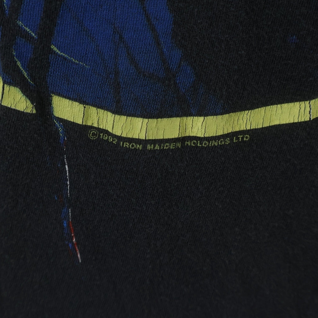 VINTAGE(ヴィンテージ) 90S iron Maiden Fear of the Dark Tee アイアン メイデン フロントロゴ プリント 半袖Tシャツ ブラック