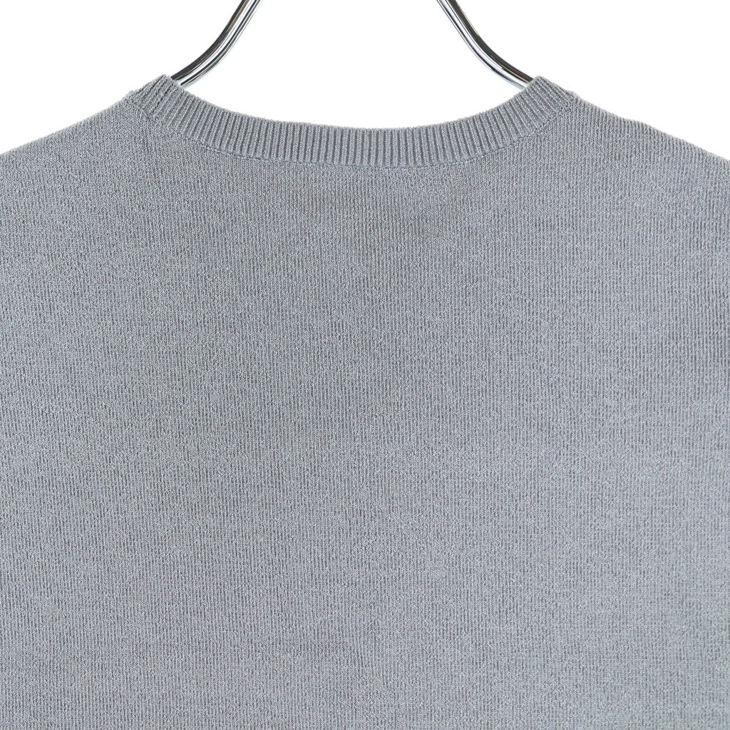 ALEXANDER WANG(アレキサンダーワン) クロップド ショート丈 ニット ノースリーブ タンクトップ シルバー レディース