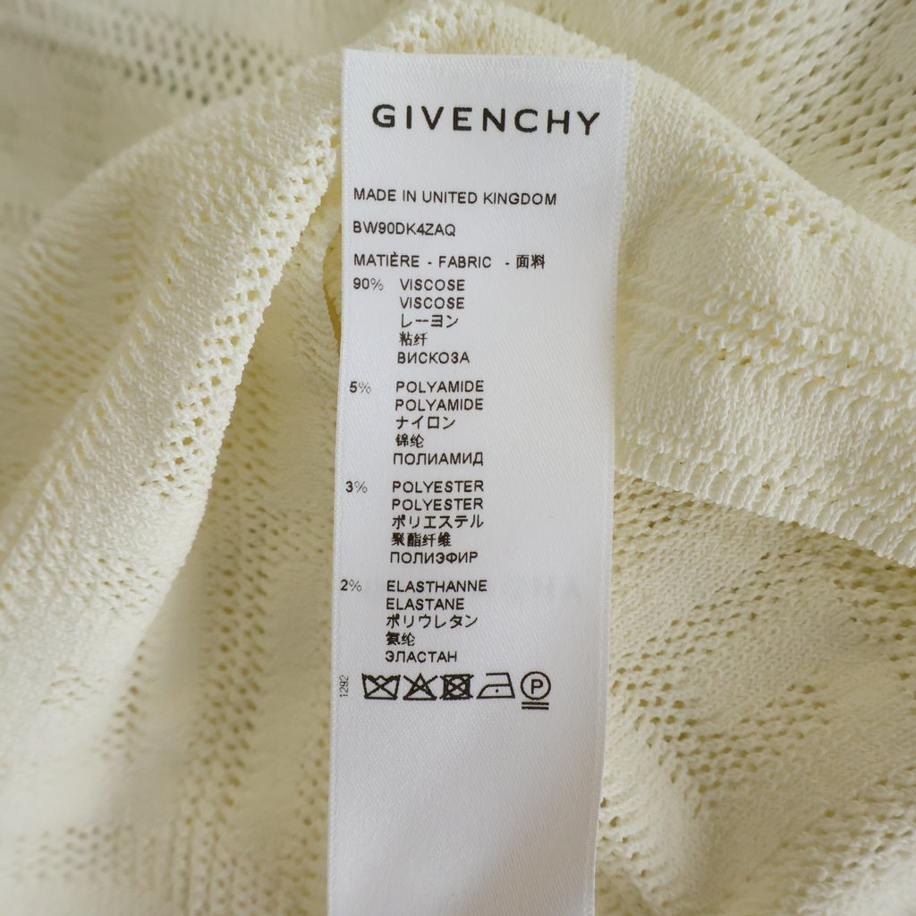 GIVENCHY(ジバンシィ) シグネチャーロゴ スタンドネック レーヨン 総柄 ニットセーター ホワイト レディース
