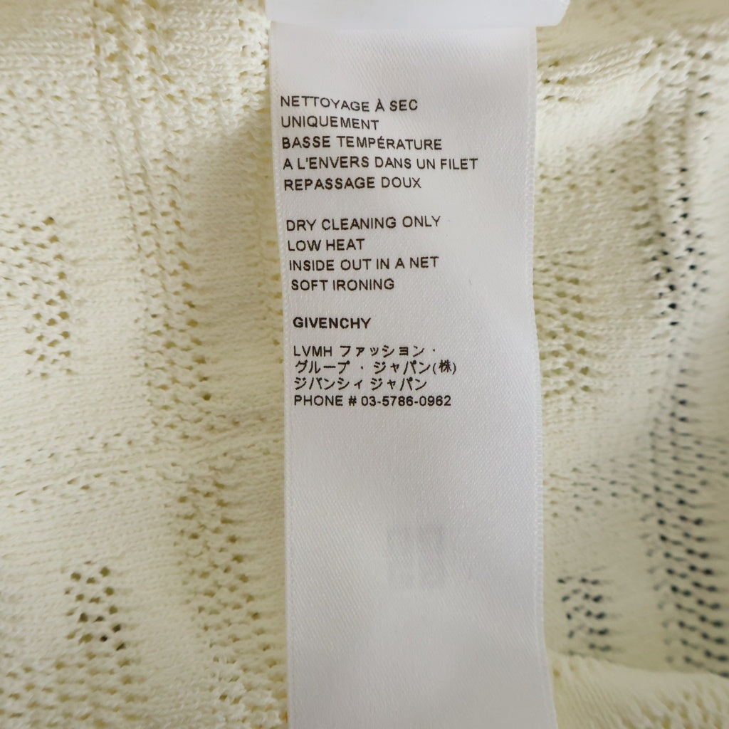 GIVENCHY(ジバンシィ) シグネチャーロゴ スタンドネック レーヨン 総柄 ニットセーター ホワイト レディース