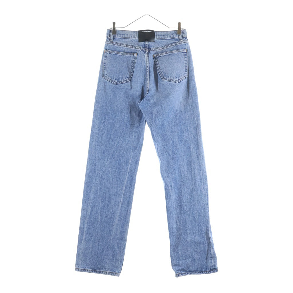 ALEXANDER WANG(アレキサンダーワン) ロゴプリント ジップフライ デニムパンツ ジーンズ レディース インディゴ