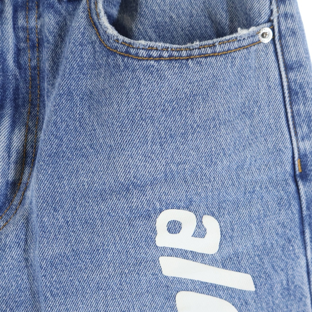 ALEXANDER WANG(アレキサンダーワン) ロゴプリント ジップフライ デニムパンツ ジーンズ レディース インディゴ