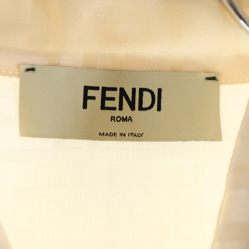 FENDI(フェンディ) ズッカ 総柄 シルク 長袖シャツ アイボリー レディース