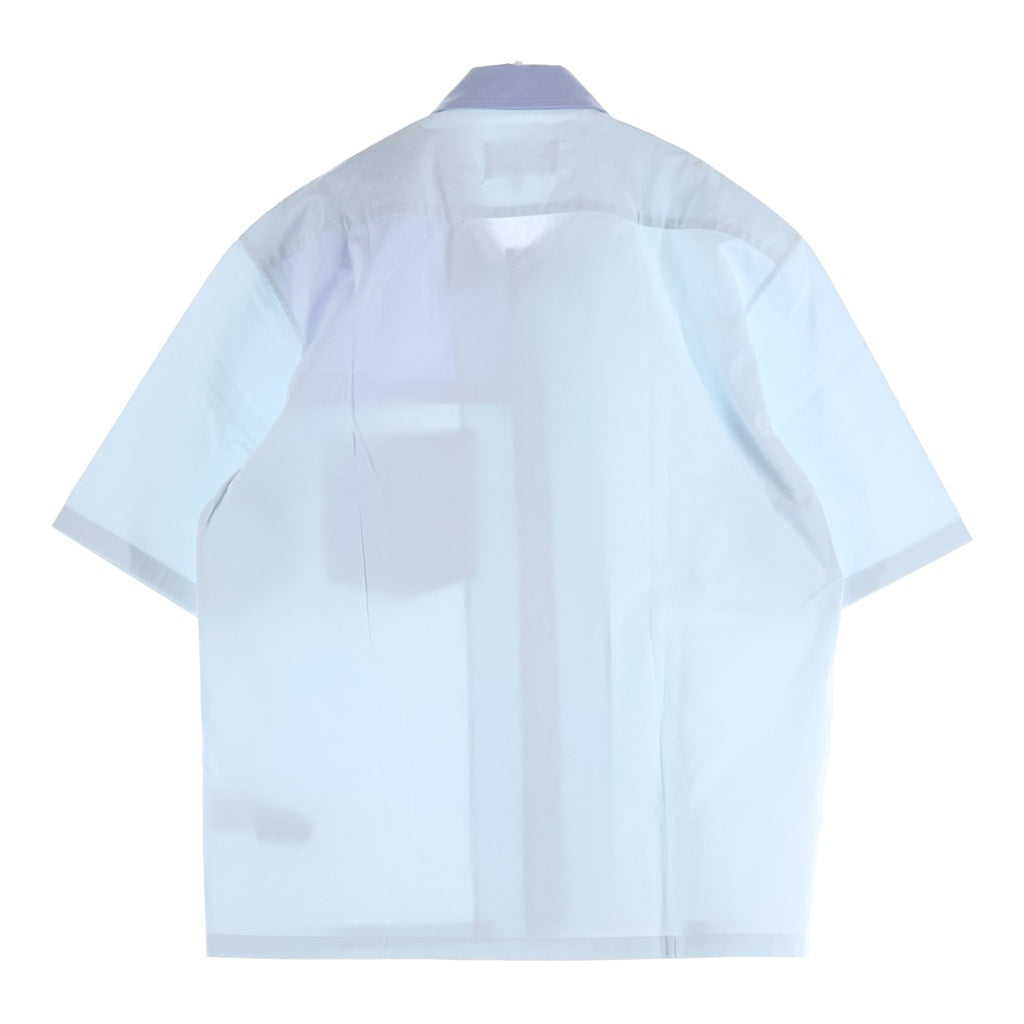 Maison Martin Margiela(メゾンマルタンマルジェラ) 19SS ポケット付き 切り替え 半袖シャツ ホワイト/ブルー S50DL0379