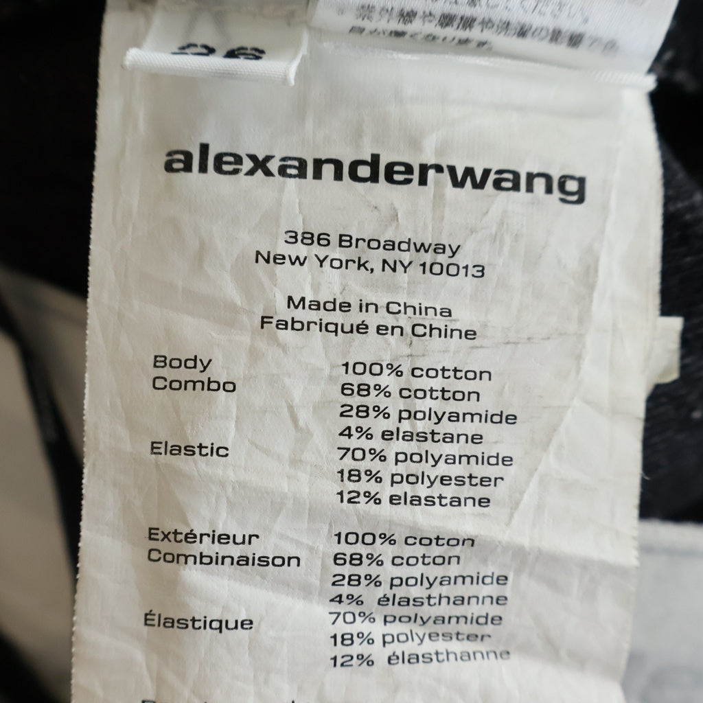 ALEXANDER WANG(アレキサンダーワン) ダブルウエスト レイヤード デニムパンツ ジーンズ ブラック レディース 4DC1224070