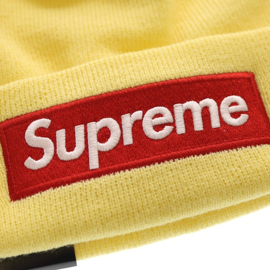 SUPREME(シュプリーム) 22AW ×New Era Box Logo Beanie ボックスロゴ ビーニー ニットキャップ 帽子 イエロー