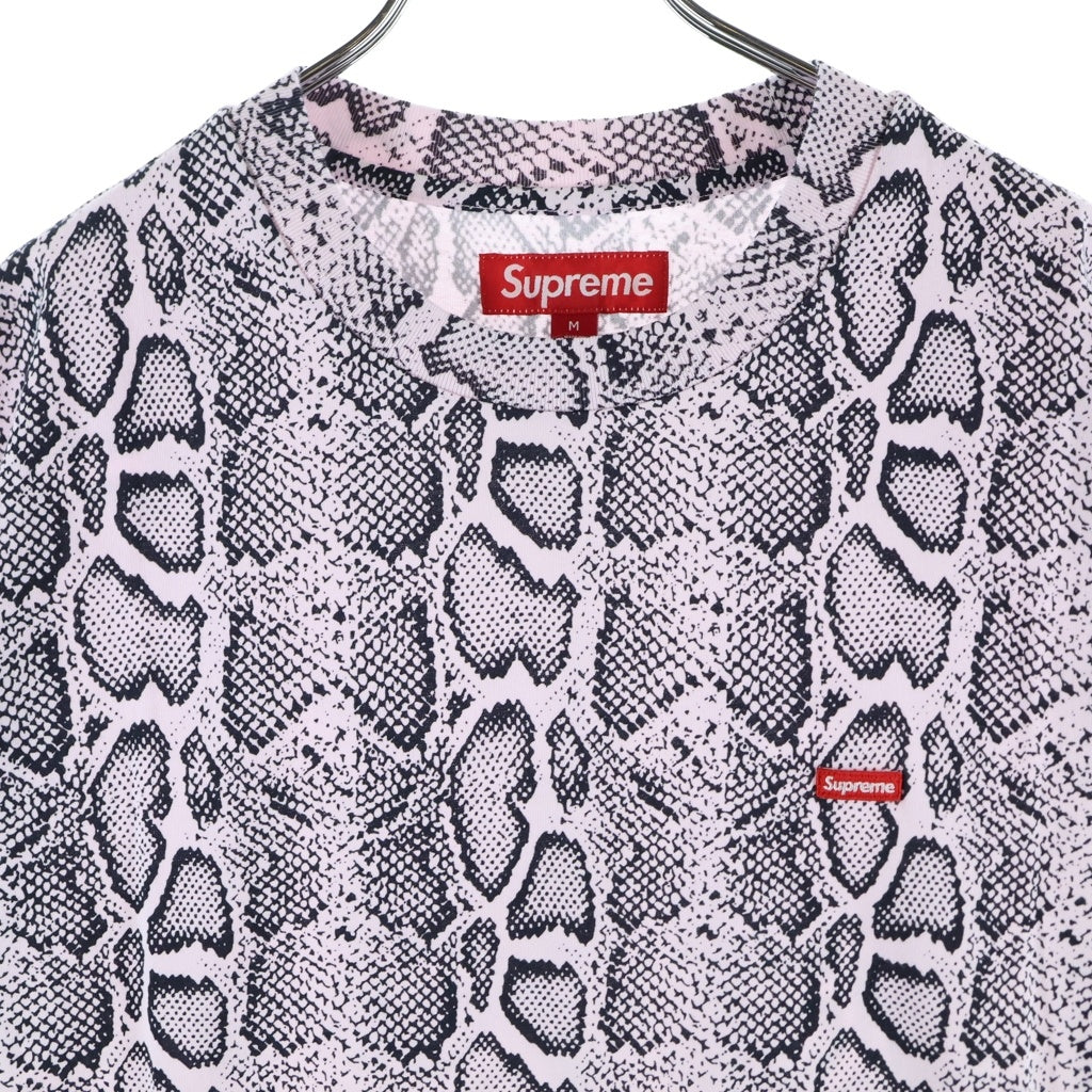 SUPREME(シュプリーム) 24SS Small Box Logo Tee SNEAK スモールボックスロゴ スネークプリント半袖Tシャツカットソー ピンク