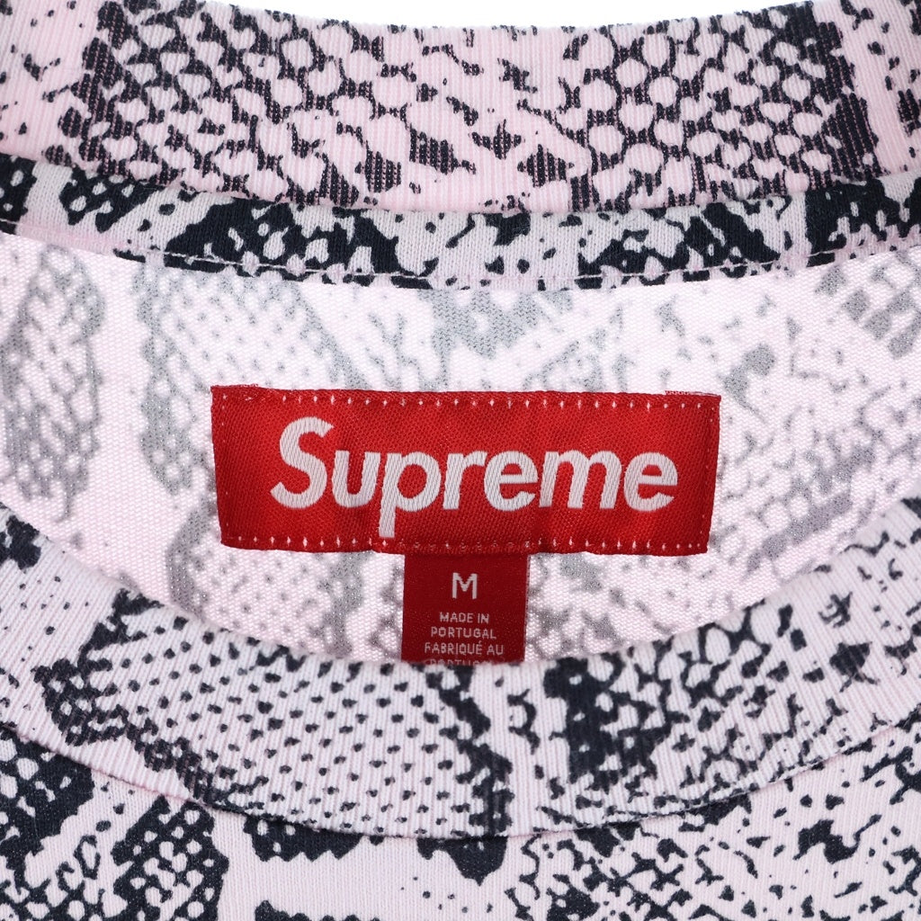 SUPREME(シュプリーム) 24SS Small Box Logo Tee SNEAK スモールボックスロゴ スネークプリント半袖Tシャツカットソー ピンク
