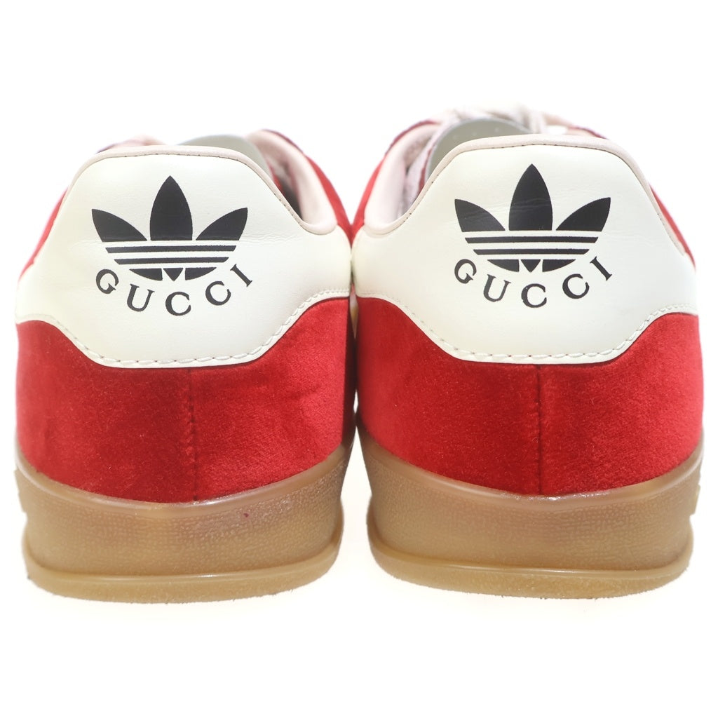 GUCCI(グッチ) ×adidas Gazelle HQ8853 アディダス ガゼル ベルベット ローカットスニーカー レッド