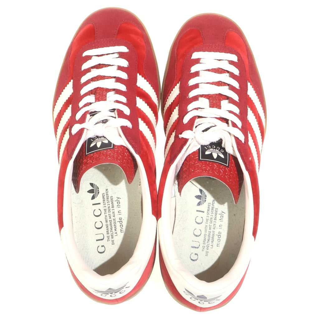 GUCCI(グッチ) ×adidas Gazelle HQ8853 アディダス ガゼル ベルベット ローカットスニーカー レッド