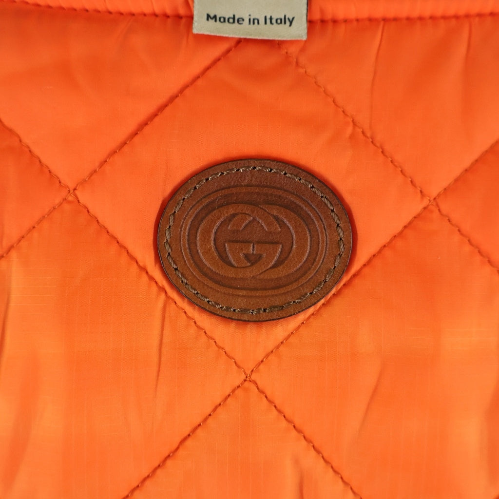 GUCCI(グッチ) 22AW キルティング サテン リバーシブル ブルゾン ジップアップ フライト ボンバージャケット グリーン/オレンジ 698717 Z8A1X