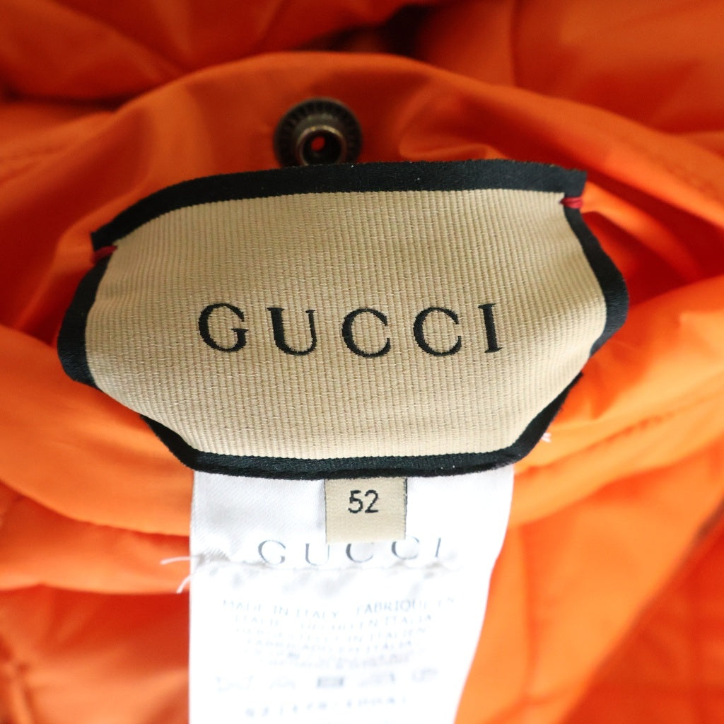 GUCCI(グッチ) 22AW キルティング サテン リバーシブル ブルゾン ジップアップ フライト ボンバージャケット グリーン/オレンジ 698717 Z8A1X