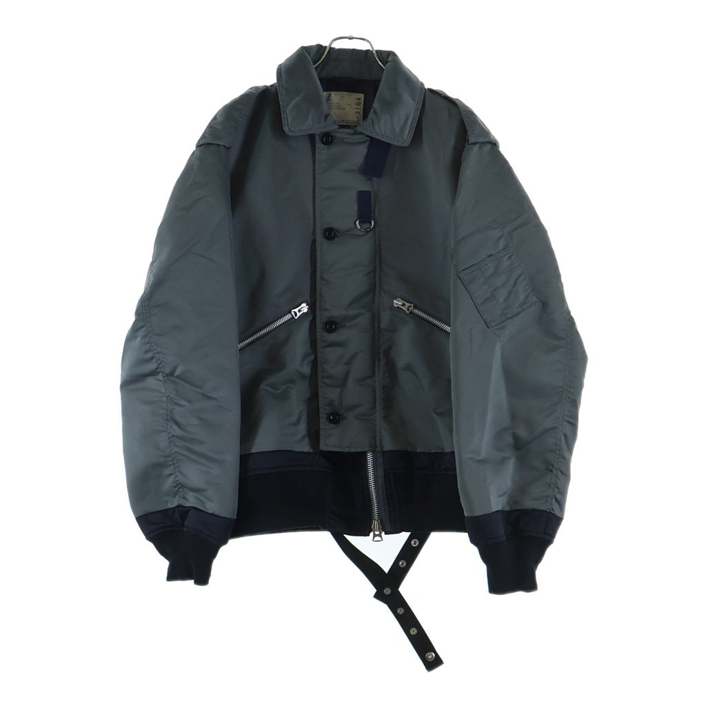 Sacai サカイ 23AW Nylon Twill Mix Blouson ナイロン ツイル ブルゾン ジップアップ ミリタリー ジャケット グレー 23-03164M Sacai(サカイ) 23AW Nylon Twill Mix Blouson ナイロン ツイル
