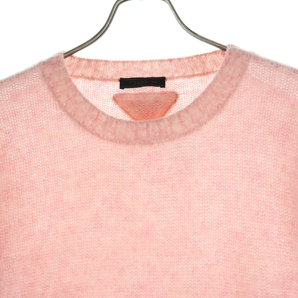 PRADA(プラダ) 24AW GIROCOLLO シェットランドウール クルーネック ニット セーター ピンク UMB923