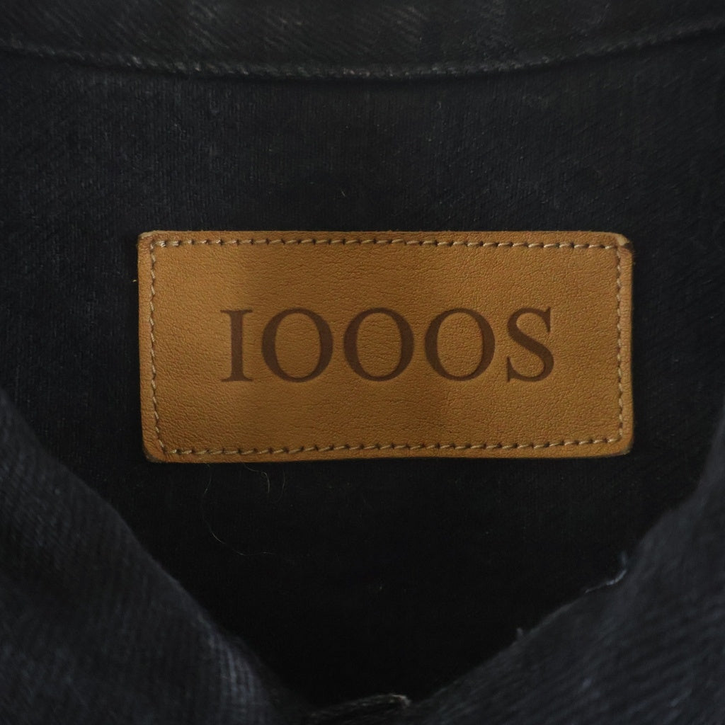 NO BRAND(ノーブランド) 1000S サウザンズ INVISIBLE PLEATED DENIM JACKETインビジブル プリーツデニムジャケット ブラック TH-059