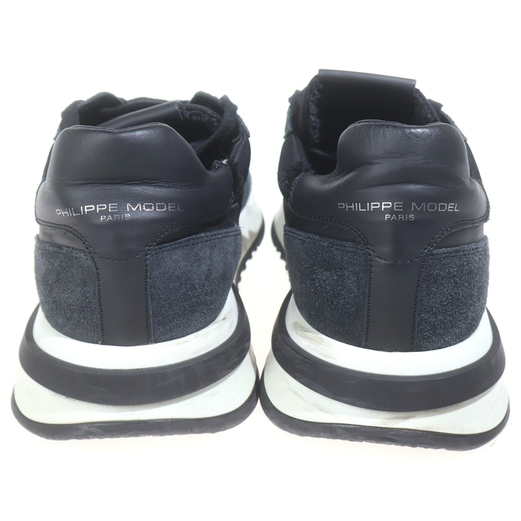 PHILIPPE MODEL(フィリップモデル) スウェードレザー メッシュ ローカットスニーカー ネイビー/ブラック 46