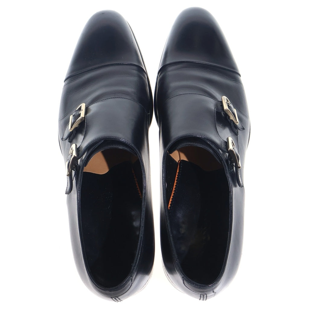 Santoni(サントーニ) M652 ダブルモンクストラップレザーシューズ ローファー 革靴 ブラック