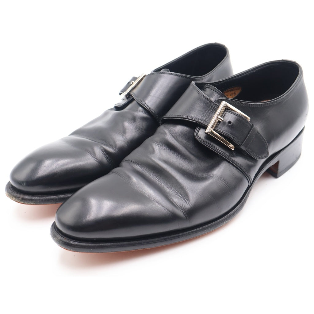 Santoni(サントーニ) シングルモンク レザーシューズ ローファー 革靴 ブラック 9 1/2 16486