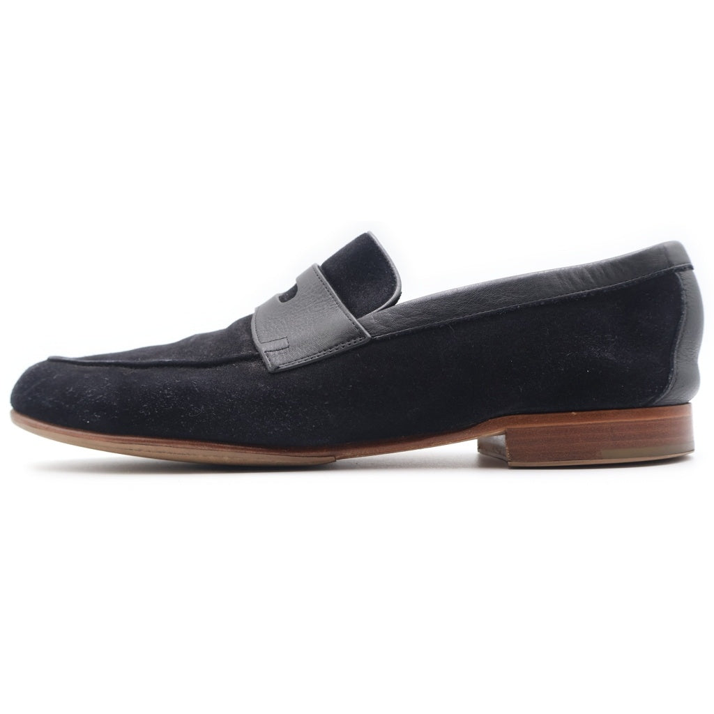 JOHN LOBB(ジョンロブ) HENDRA スウェードレザー コインローファー シューズ 革靴 ブラック 9 1/2
