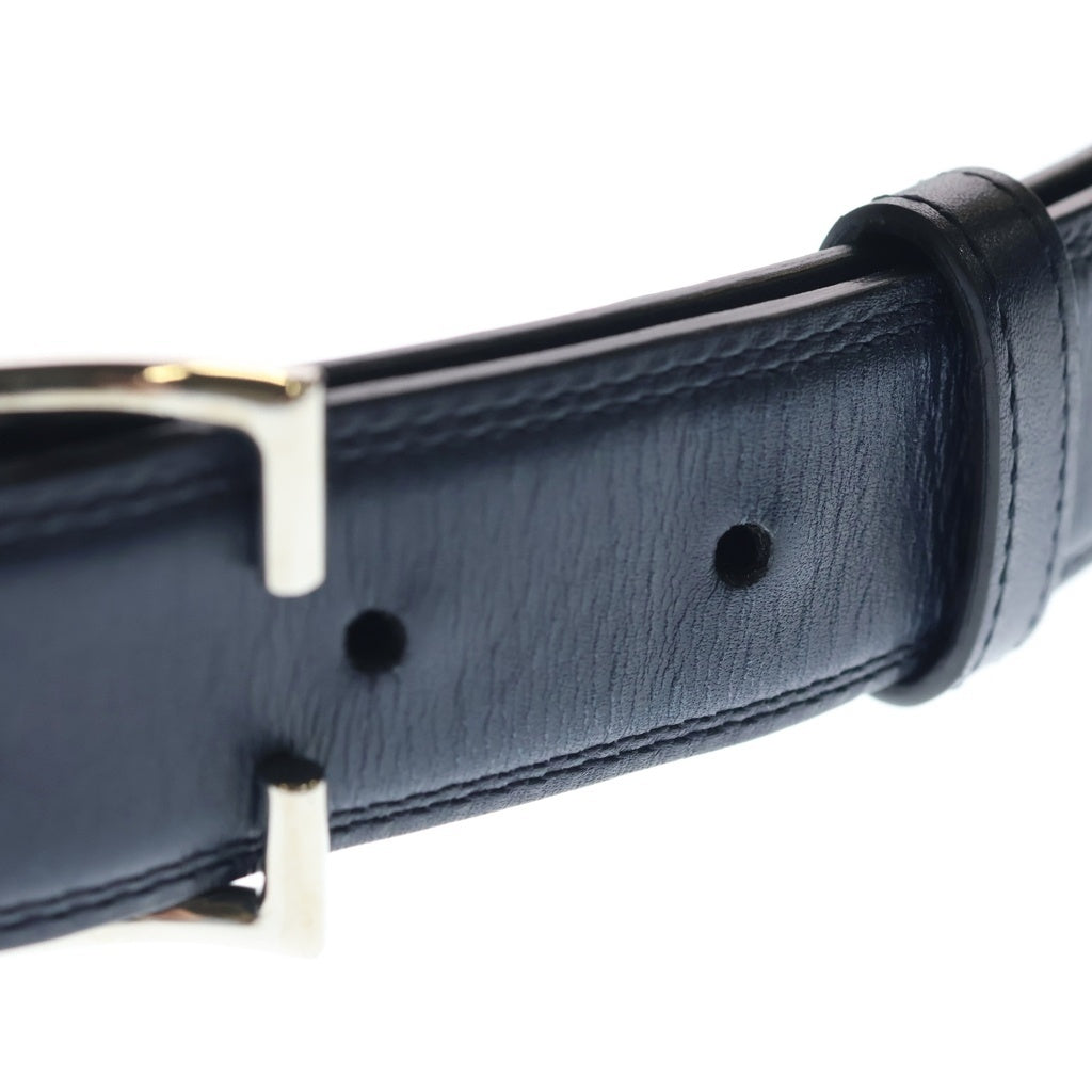 JOHN LOBB(ジョンロブ) スクエアバックル レザーベルト ネイビー レディース