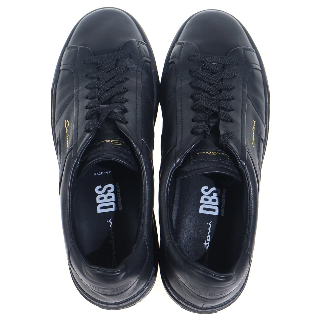 Santoni(サントーニ) ダブルバックル レザーローカットスニーカー ブラック US12
