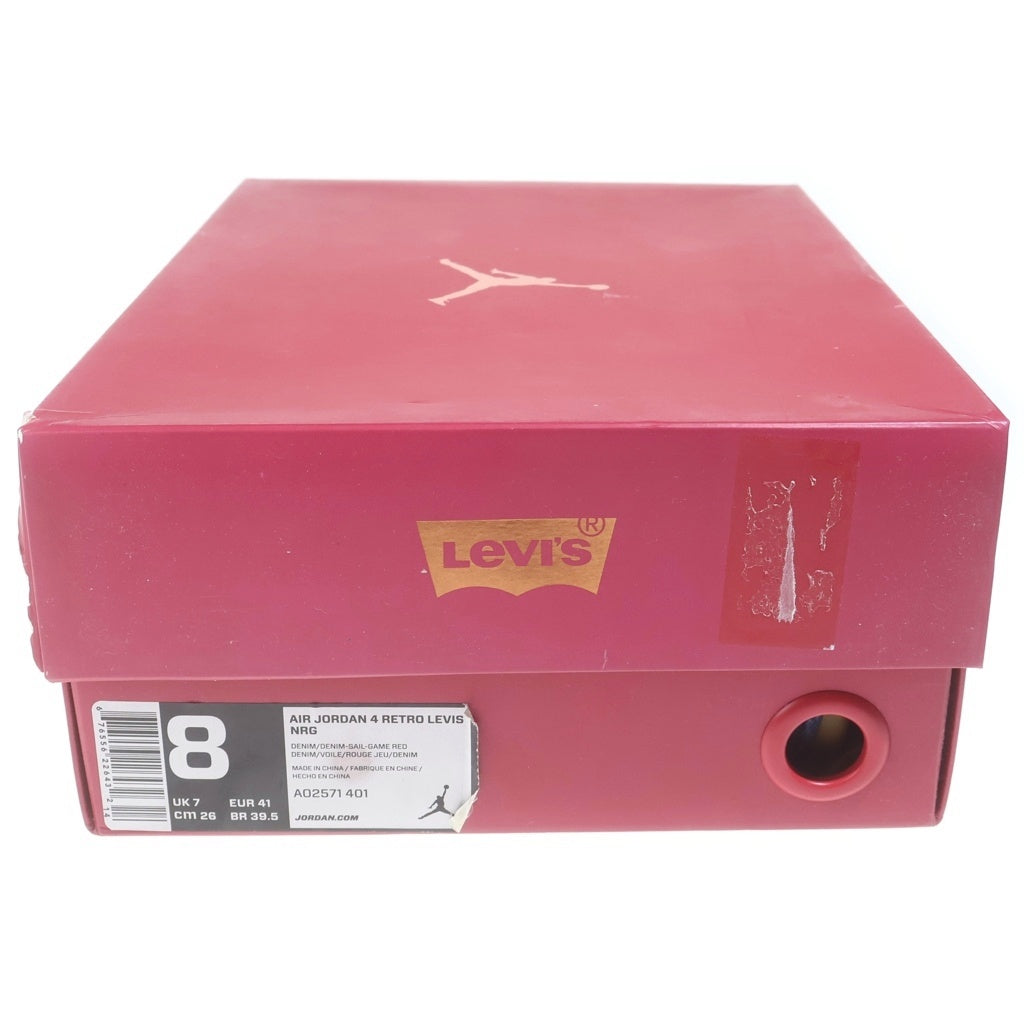 NIKE(ナイキ) ×LEVI'S AIR JORDAN 4 RETRO LEVIS NRG AO2571-401 リーバイス エアジョーダン4 レトロ Rタグ ローカットスニーカー デニム インディゴ US8/26cm