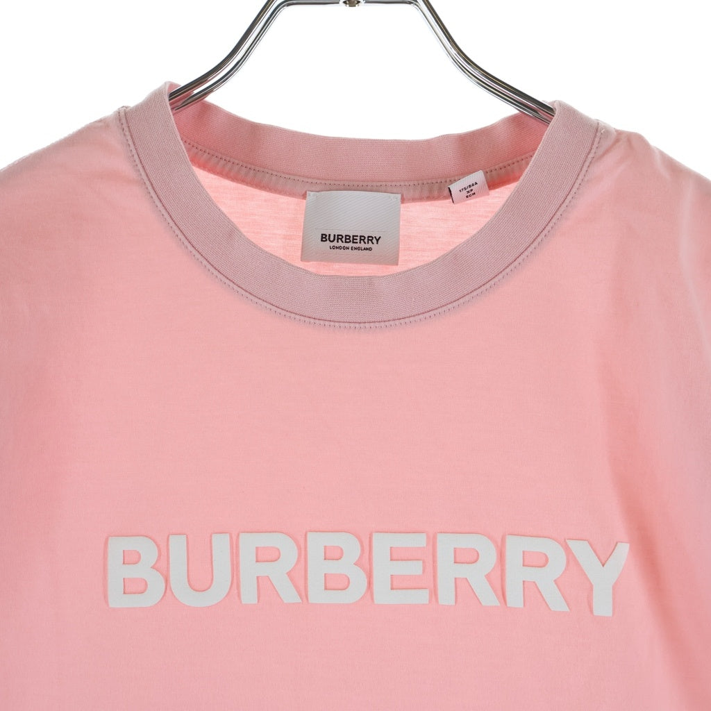 BURBERRY(バーバリー) フロント ラバーロゴ クルーネック半袖Tシャツカットソー ピンク 8067529 レディース
