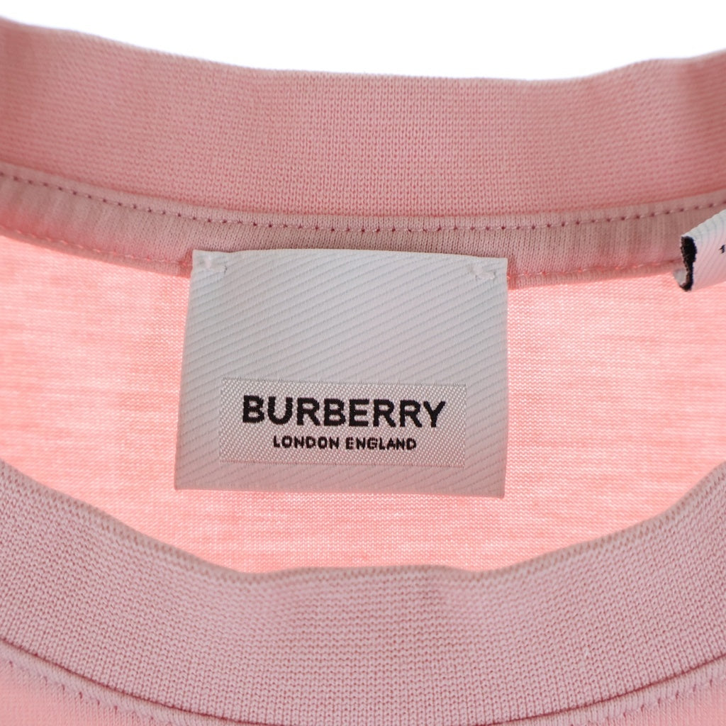 BURBERRY(バーバリー) フロント ラバーロゴ クルーネック半袖Tシャツカットソー ピンク 8067529 レディース