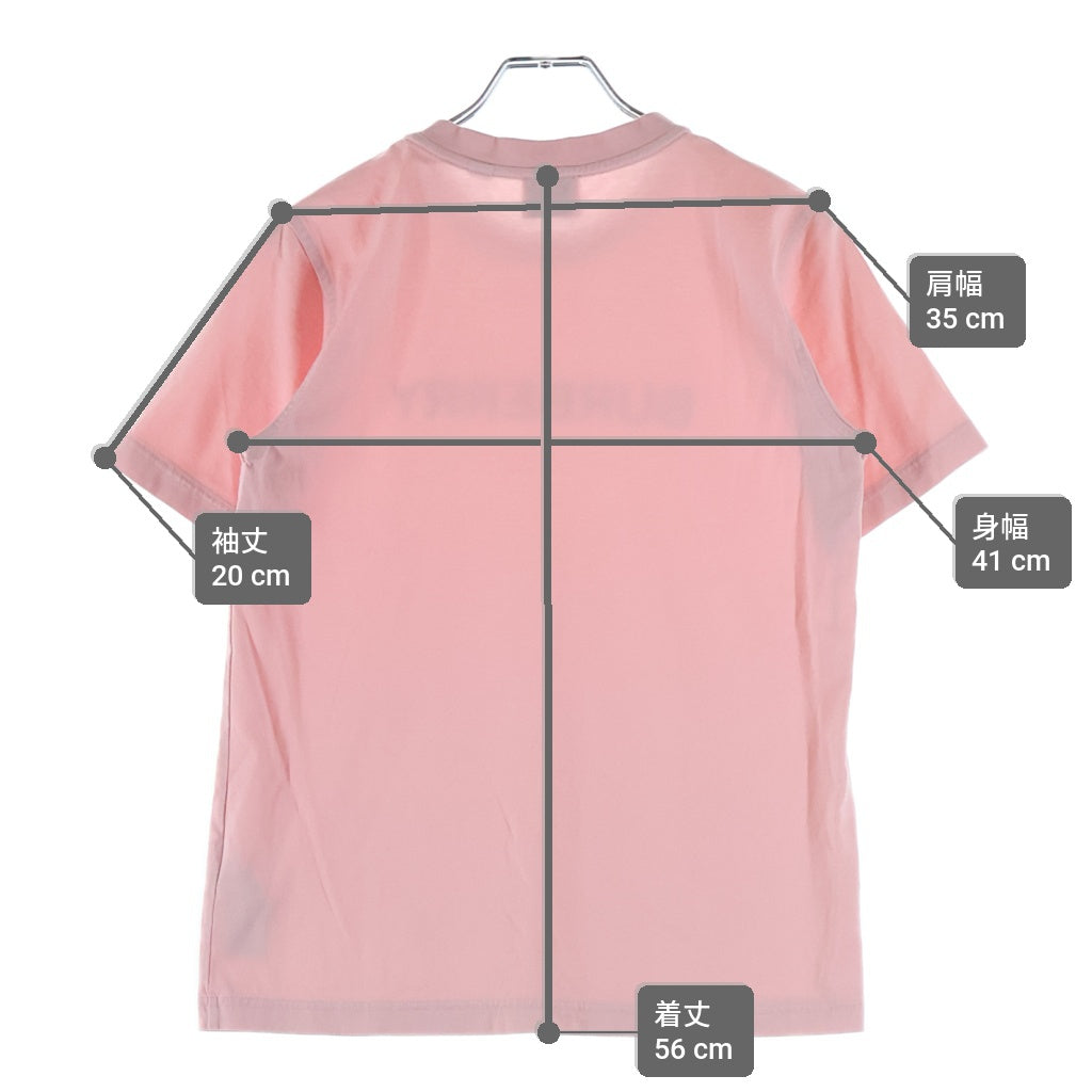 BURBERRY(バーバリー) フロント ラバーロゴ クルーネック半袖Tシャツカットソー ピンク 8067529 レディース