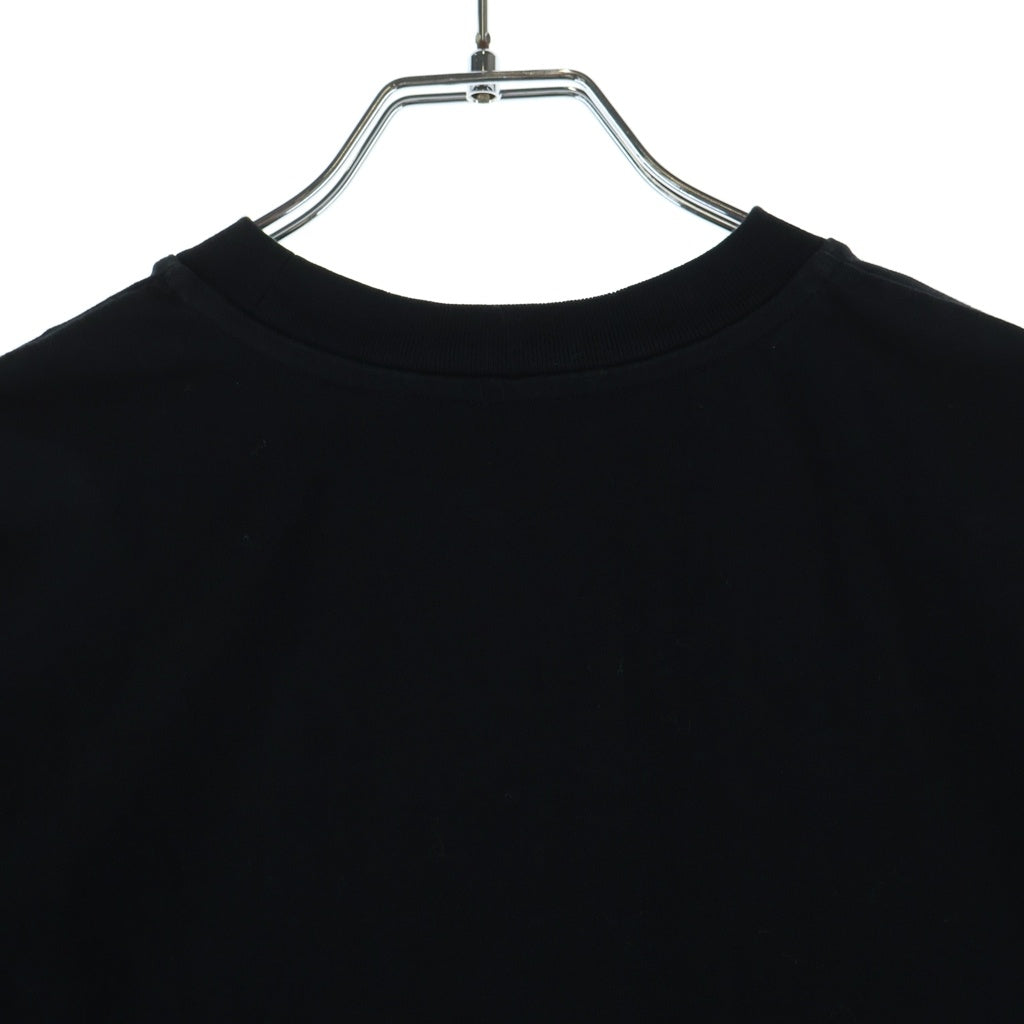 MONCLER(モンクレール) 23SS フロントロゴ刺繍 クルーネック半袖Tシャツカットソー ブラック I20938C00016 829HP レディース