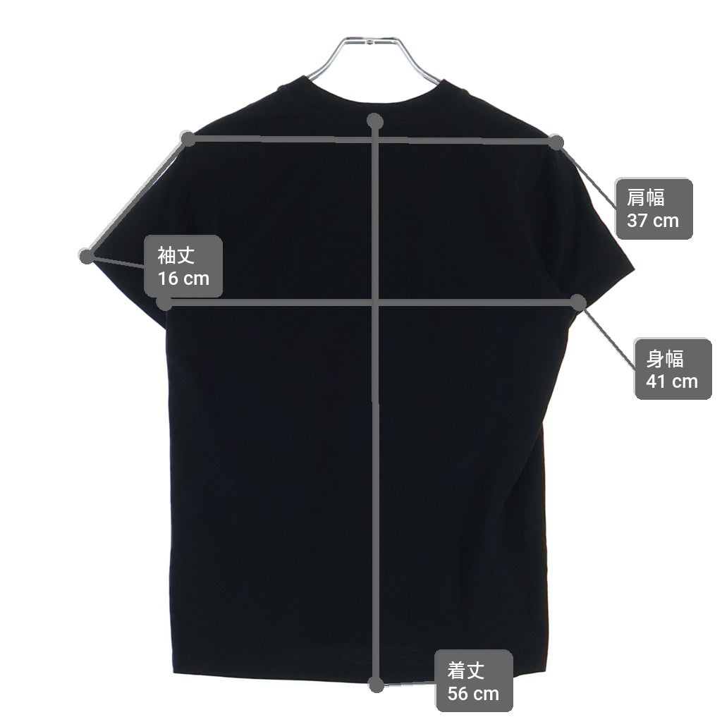 MONCLER(モンクレール) 23SS フロントロゴ刺繍 クルーネック半袖Tシャツカットソー ブラック I20938C00016 829HP レディース