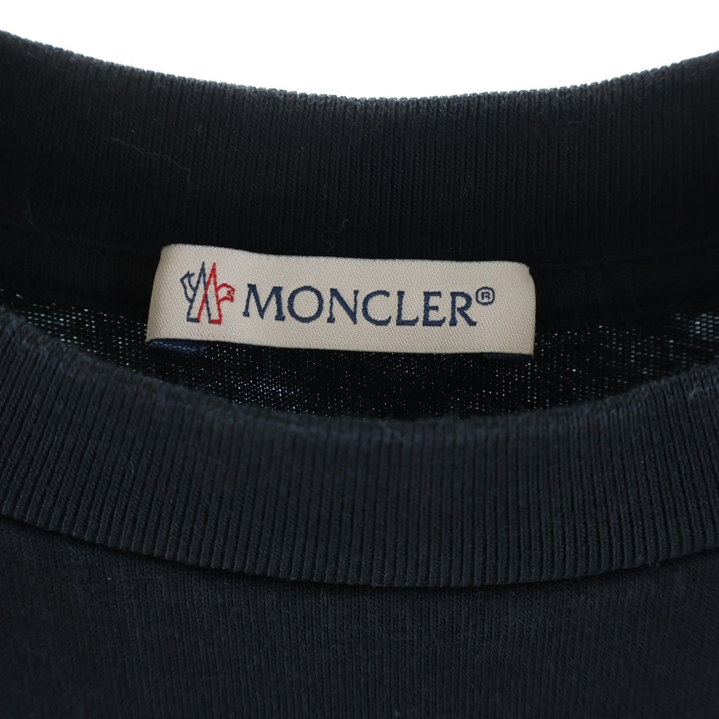 MONCLER(モンクレール) 23SS ナイロンロゴ クルーネック半袖Tシャツカットソー ブラック I20938C00018 829HP レディース