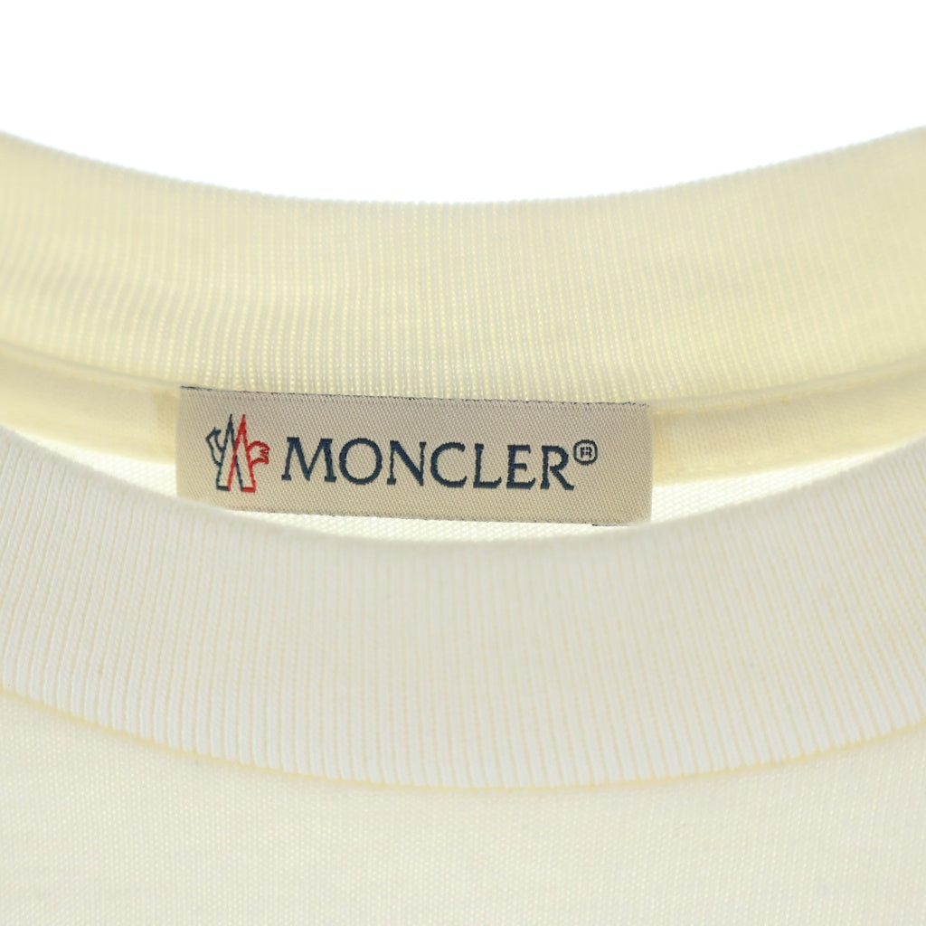 MONCLER(モンクレール) 23SS ナイロンロゴ クルーネック半袖Tシャツカットソー ホワイト I20938C00018 829HP レディース