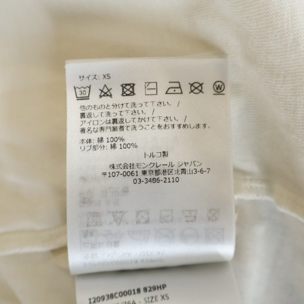 MONCLER(モンクレール) 23SS ナイロンロゴ クルーネック半袖Tシャツカットソー ホワイト I20938C00018 829HP レディース
