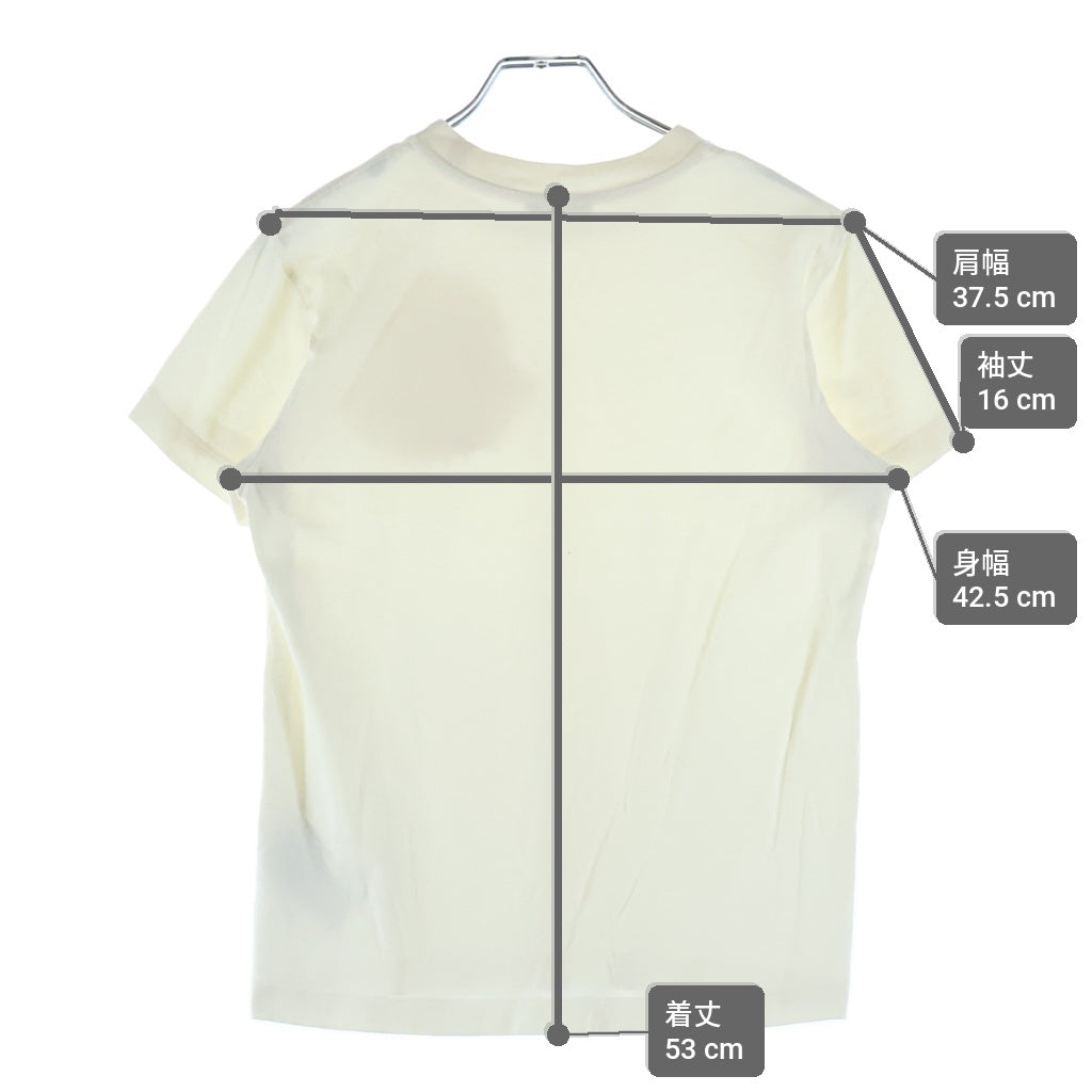 MONCLER(モンクレール) 23SS ナイロンロゴ クルーネック半袖Tシャツカットソー ホワイト I20938C00018 829HP レディース