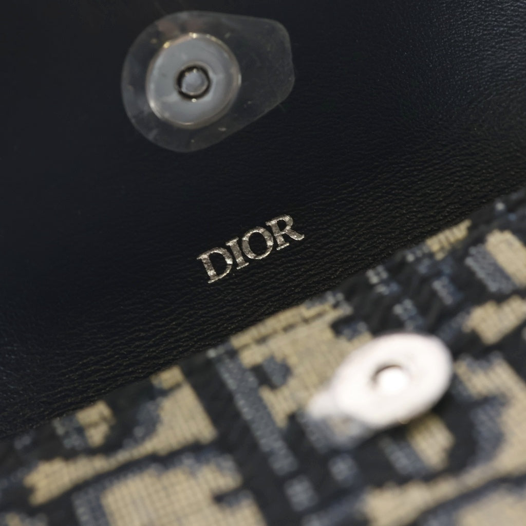 Christian Dior(クリスチャンディオール) ペットリーシュ ドッグ リード オブリーク ジャガード ポーチ付き 犬用 ハーネス グレー/ネイビー 4602RUYKY_H27E