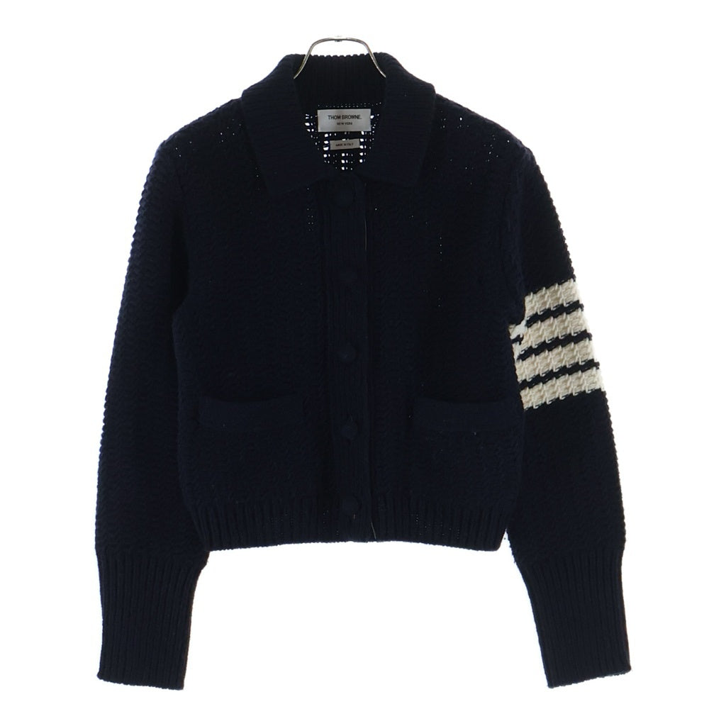 THOM BROWNE(トムブラウン) 4Bar 4バー ウールニット カーディガン ネイビー FKJ089A-Y1036-415 レディース
