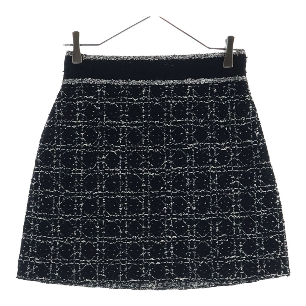 Christian Dior(クリスチャンディオール) 24SS マクロカナージュ テクニカル フレア ツイード ミニスカート ブラック 424J03AM752 レディース