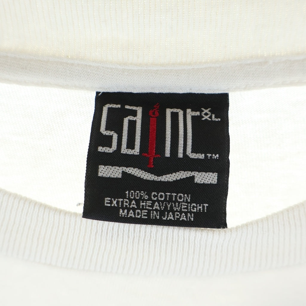 SAINT MICHAEL(セントマイケル) 25SS SUPER DIRTY SS TEE ロゴプリント クルーネック半袖Tシャツカットソー ホワイト SM-HR8-0000-025
