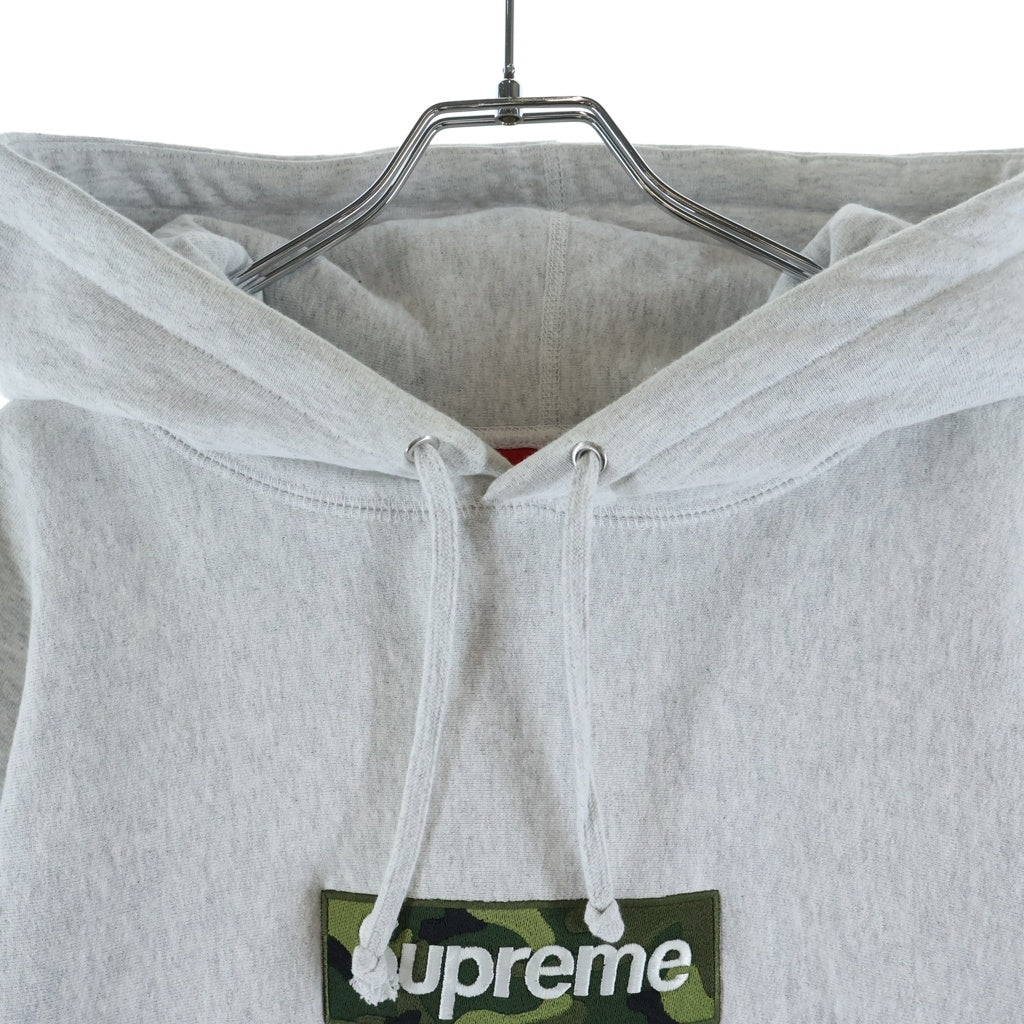 SUPREME(シュプリーム) 23AW Box Logo Hooded Sweatshirt カモフラ ボックス ロゴ プルオーバースウェットパーカー フーディー グレー