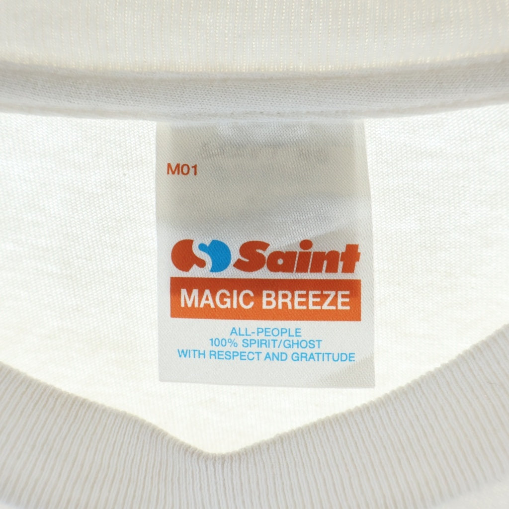 SAINT MICHAEL(セントマイケル) 25AW ×BAPE SS TEE GENERATION アベイシングエイプ プリント半袖Tシャツ ホワイト SM-HR1-0000-C36