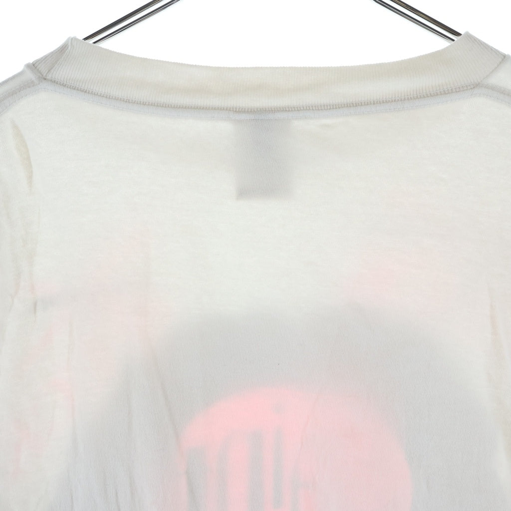 SAINT MICHAEL(セントマイケル) 25SS BRAIN ブレイン フロントプリント クルーネック長袖Tシャツ カットソー ホワイト SM-HR8-0000-036