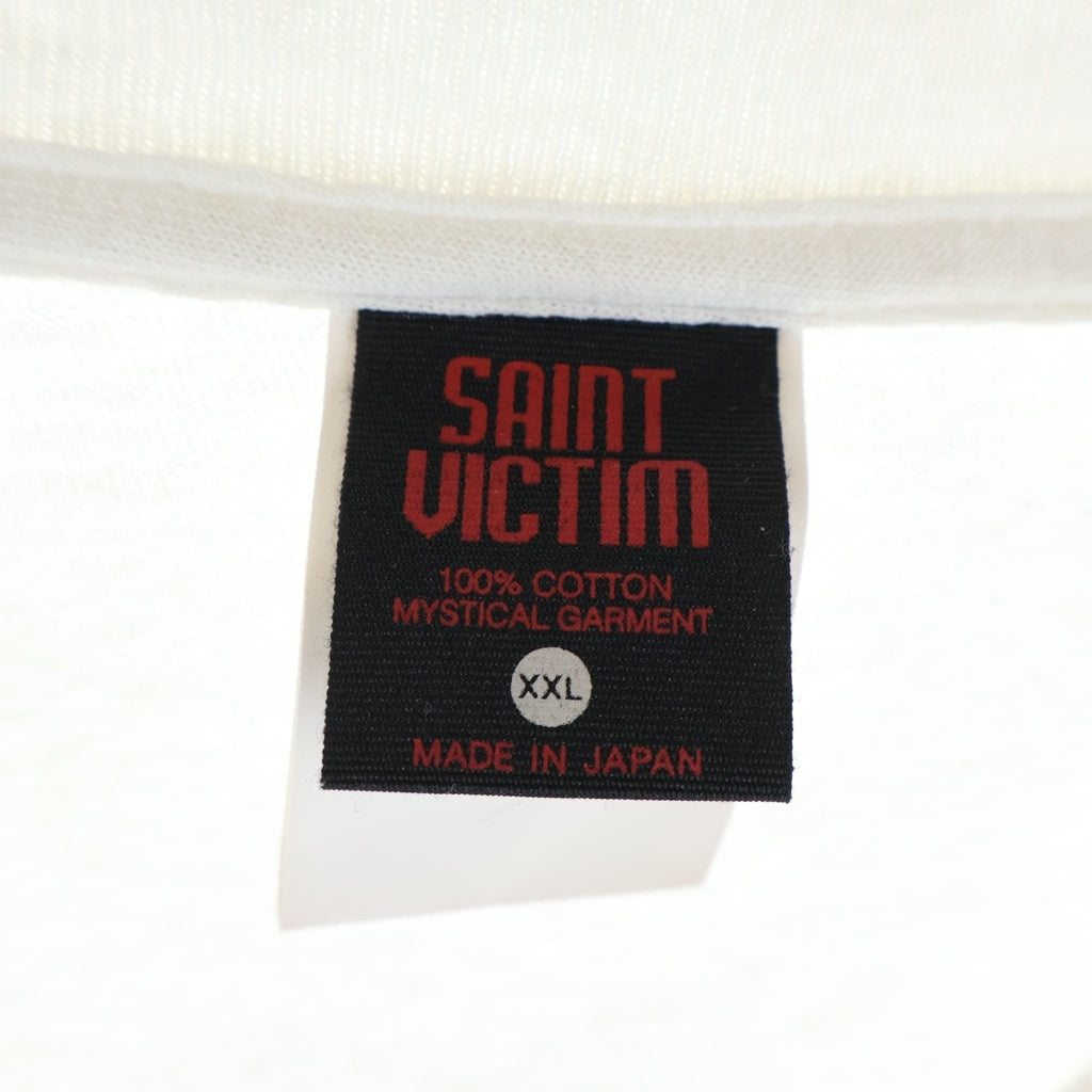 SAINT MICHAEL(セントマイケル) 25SS BRAIN ブレイン フロントプリント クルーネック長袖Tシャツ カットソー ホワイト SM-HR8-0000-036