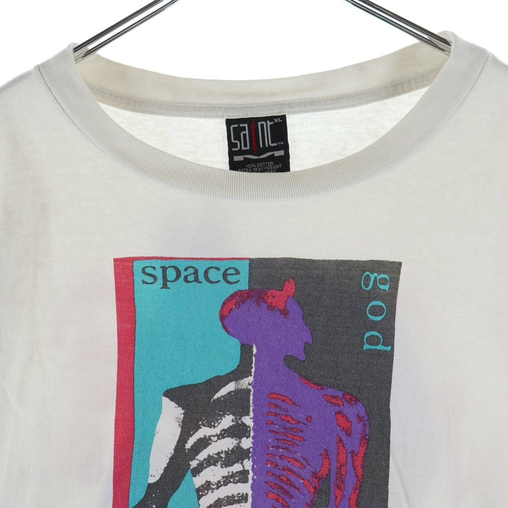 SAINT MICHAEL(セントマイケル) 23SS SPACE GOD S/S TEE SM-S23-0000-022 スペースゴッド フロントプリント クルーネック半袖Tシャツカットソー ホワイト