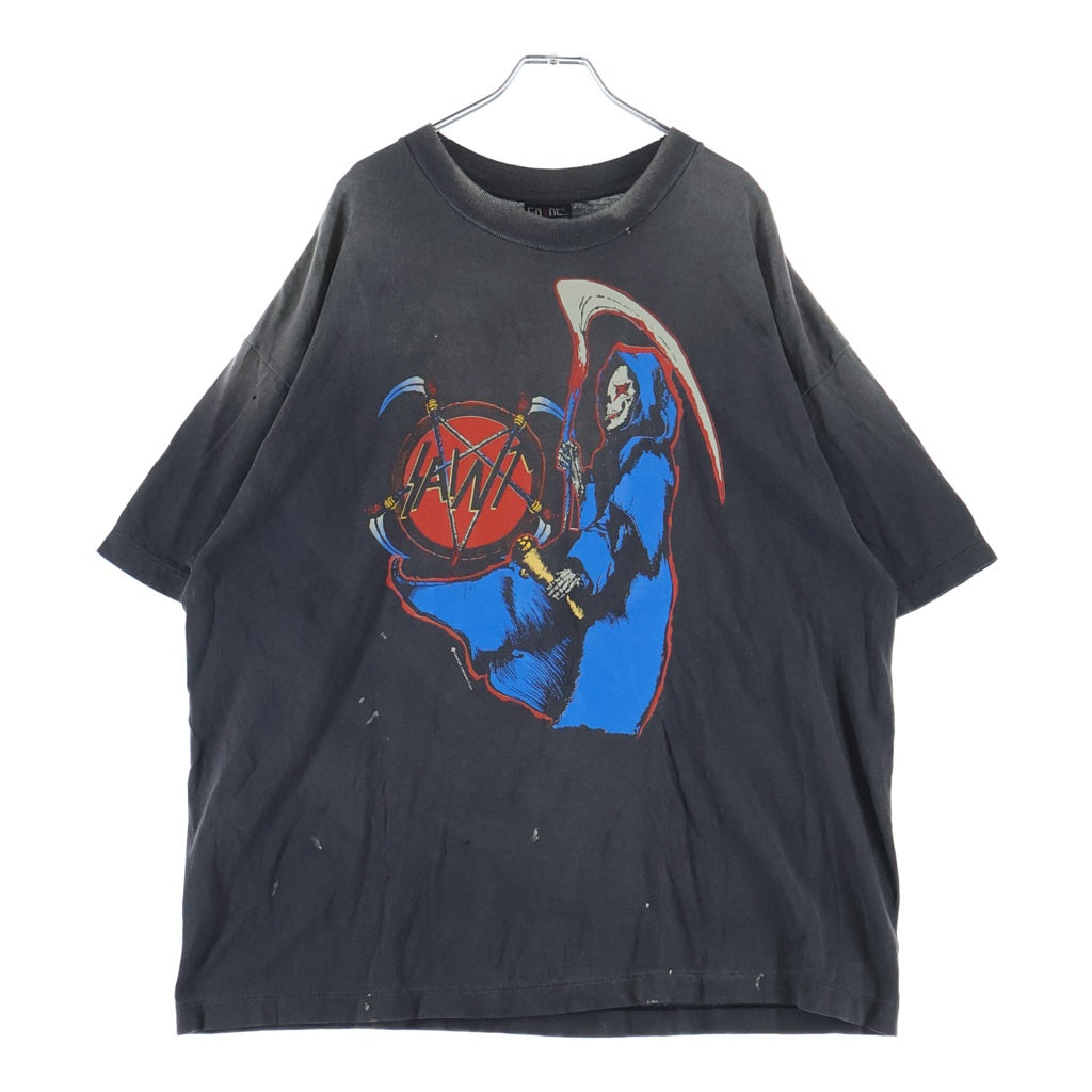 SAINT MICHAEL(セントマイケル) 25AW S/S T-SHIRT BIRTH AND DEATH 両面プリント 半袖Tシャツ カットソー チャコールグレー SM-HR1-0000-007