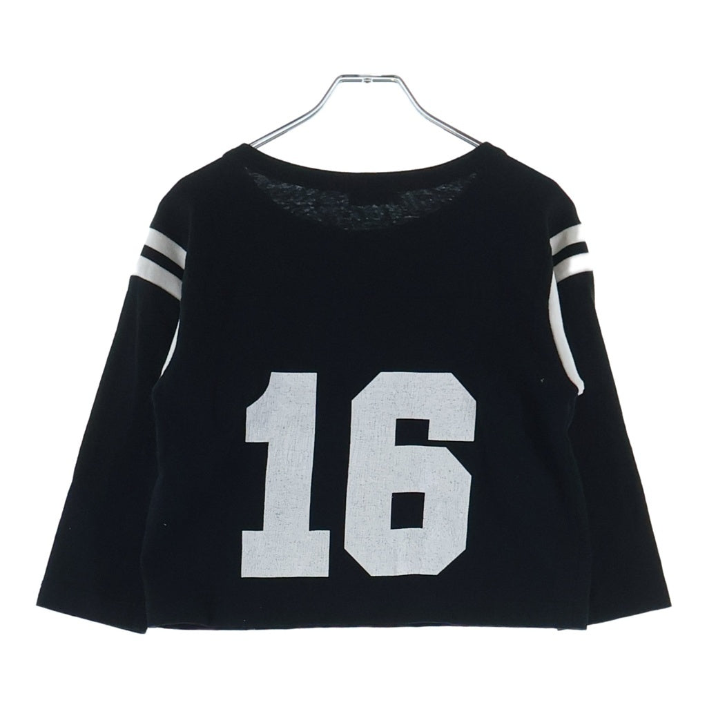 CELINE(セリーヌ) フロントロゴプリント クロップド 七分丈ボクシー Tシャツ レディース ブラック 2X92I668W.38AW